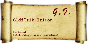 Glózik Izidor névjegykártya